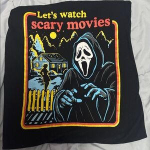 Black Graphic Tee - Let's Watch Scary Movies